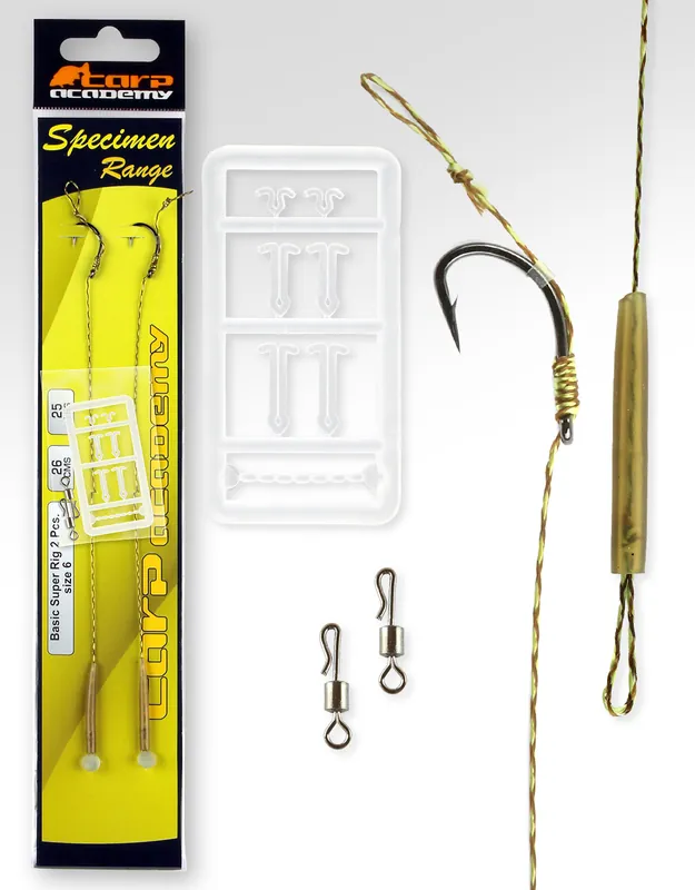 Exclusieve Aanbieding Carp Academy Basic Super Rig 4-es méret 2db/cs előkötött előke
