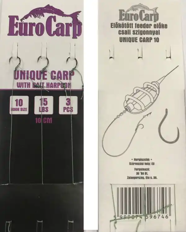 Favoriet Eurocarp Előkötött feeder előke csaliszigonnyal Unique Carp-10 10cm 15lbs