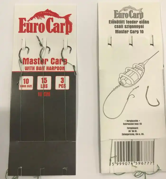Eurocarp Előkötött feeder előke csaliszigonnyal Master Carp-10 10cm 15lbs Lage Prijs