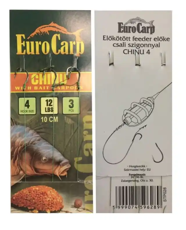 Hete Deal Eurocarp Előkötött feeder előke csaliszigonnyal Chinu-4 10cm 12lbs