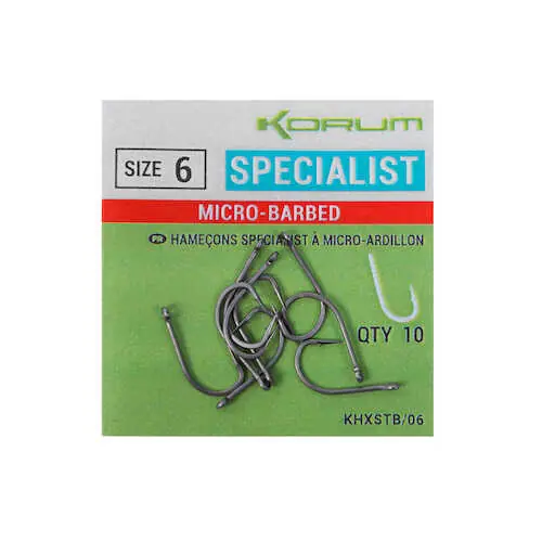 Korum XPERT SPECIALIST MICRO BARBED HOOKS - SIZE 14 horog Merkproduct
