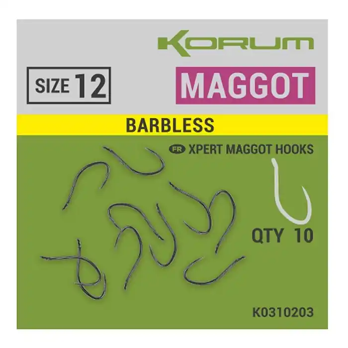 Korum XPERT MAGGOT BARBLESS horog- SIZE 16 Populair