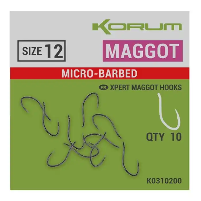 Superprijs Korum XPERT MAGGOT BARBED HOOKS - SIZE 16 horog