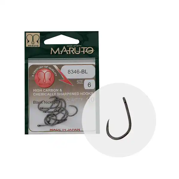 Nieuw Maruto Horog 8346Bl T.d.e.10° Barbless Hc Forged Black Nickel 10