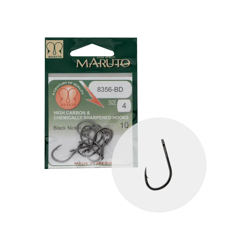 Veilige Betaling Maruto Horog 8356-Bd Carp Hooks Barbed Forged Straight Eye Hc Black Nickel 4
