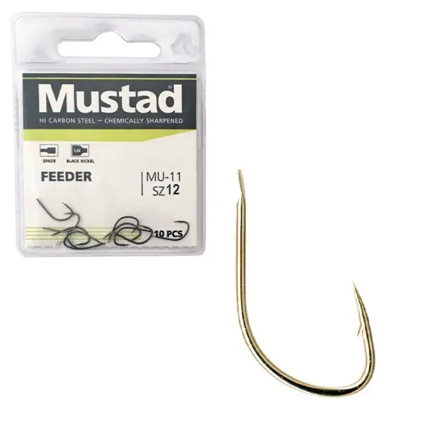 Mustad Ultra Np Feeder Spade Barbed 8 10db/csomag horog Rechtstreeks Van De Fabrikant
