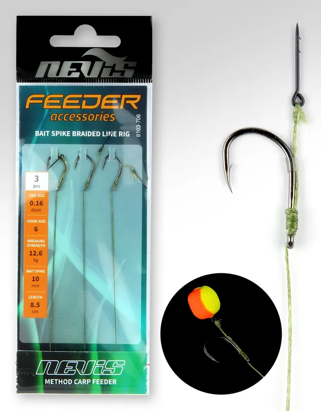Actieprijs Nevis Feeder fonott előke 10, tüskével 3db/cs