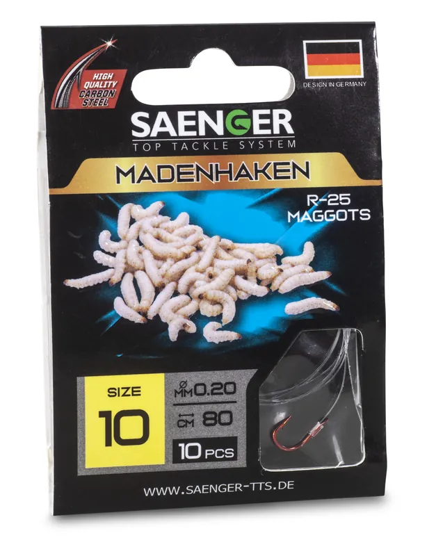 Must-Have SAENGER Maggothook R-25 előkötött horog 16 / 80cm / 10db