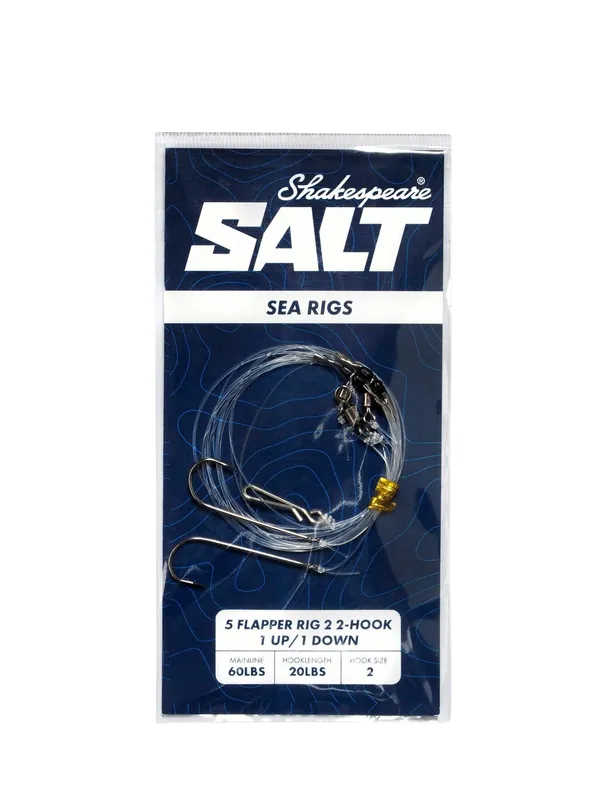 5 flapper Rig 2 2-hook 1 up/1 down tengeri előkötött szerelék Direct Verzonden