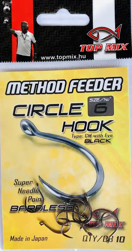 Top Mix Method feeder Circle Barbless hook 6 horog Betrouwbaar