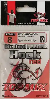 Top Mix Method Feeder horog 8, vörös Finale Uitverkoop