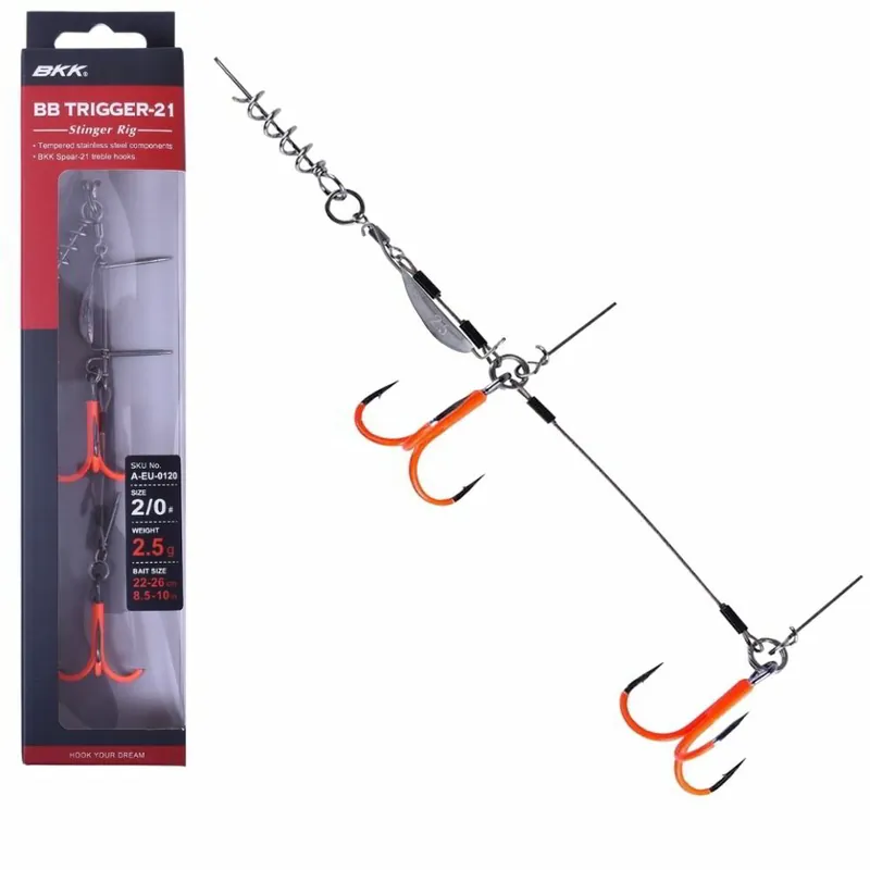Gratis Retour BKK BB TRIGGER-21 UVO (Stinger Rig) 3/0 1db/csomag horog