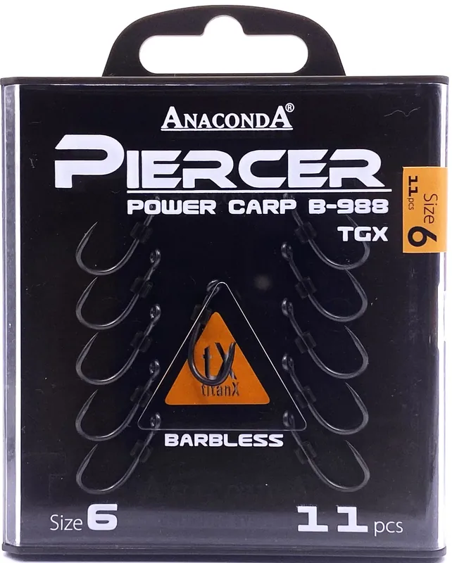 ANACONDA Piercer Power Carp B-988 TGX szakállnélküli pontyozó horog / méret 6 / 11db Beste Prijs