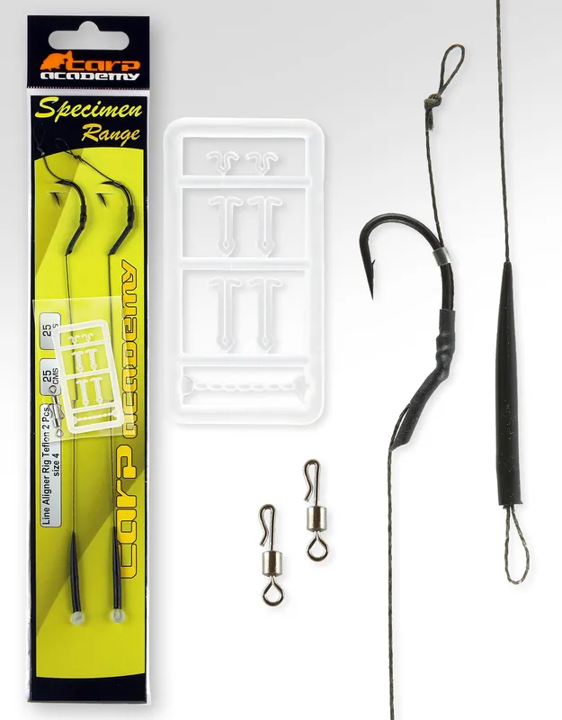 Gecertificeerd Carp Academy Line Aliger Rig Teflon 2db/cs 4-es méret