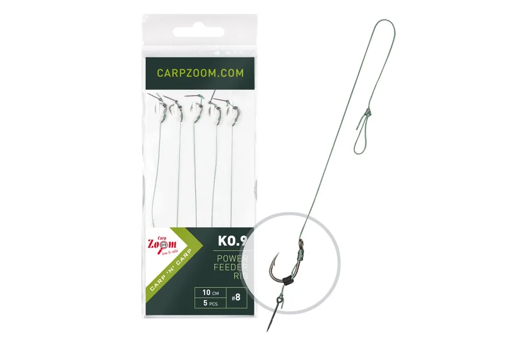 Feeder Competition Power Feeder Rig KO.9 kötött method előke, 10cm, 10; 10 mm; o0,18mm, 5db Dagaanbieding