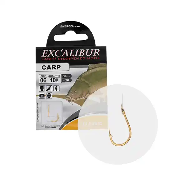 Shop Nu Excalibur Kötött Horog Carp Classic, Gold No.2