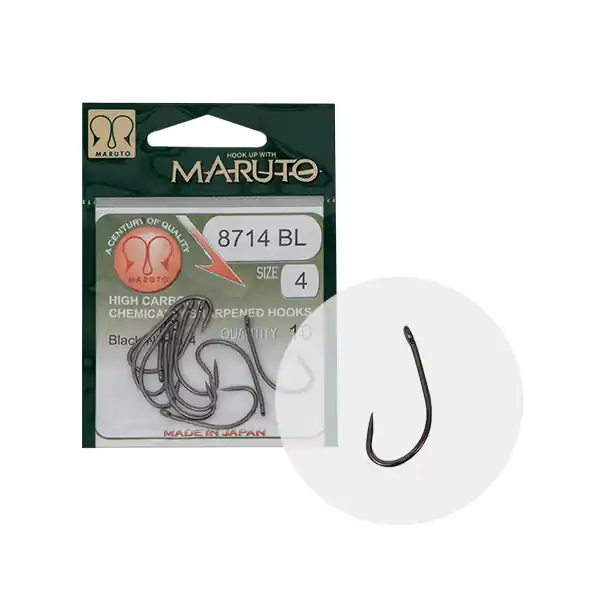 Maruto Horog 8714Bl Carp Hooks Hc T.d.e.5° Barbless Black Nickel 12 Laatste Kans