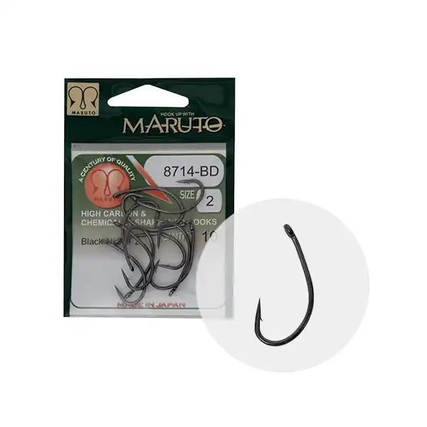 Maruto Horog 8714Bd Carp Hooks Hc T.d.e.5° Barbed Forged Black Nickel 12 Exclusieve Aanbieding