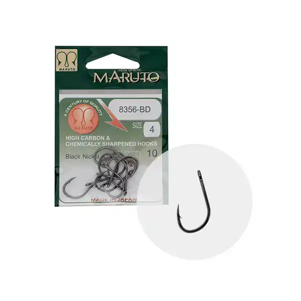 Maruto Horog 8356-Bd Carp Hooks Barbed Forged Straight Eye Hc Black Nickel 12 Favoriet