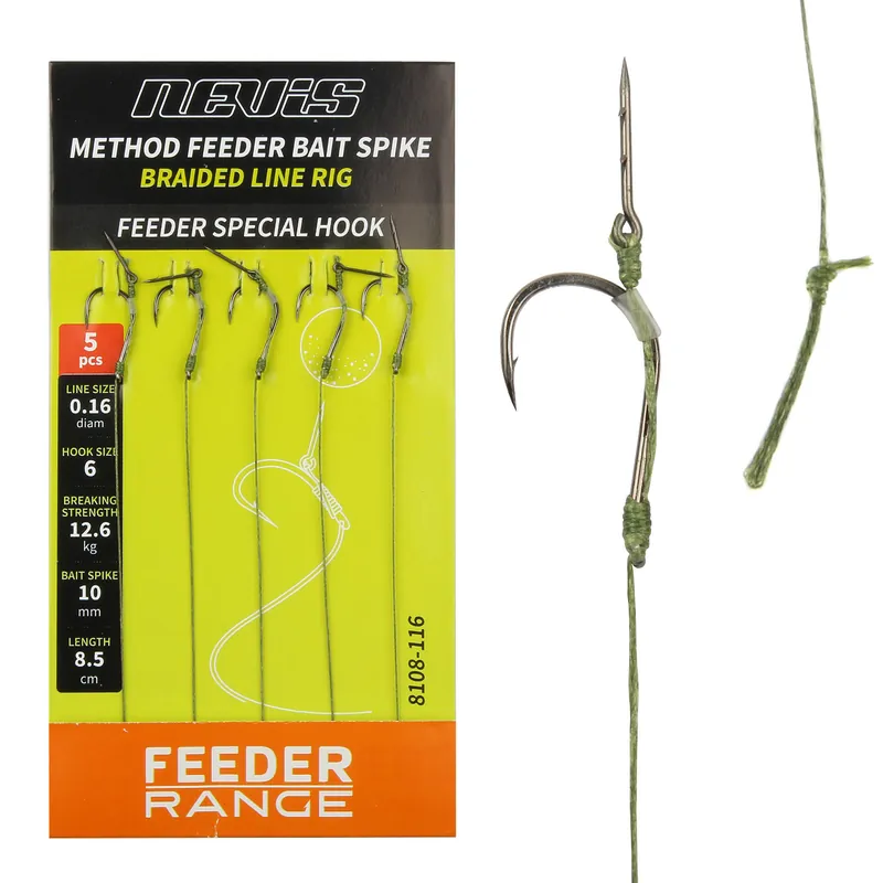 Nevis Feeder fonott előke csalitüskével 12-es 5db/cs. Beperkt Aanbod