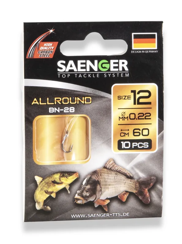 SAENGER Allround előkötött horog 6 / 60cm / 10db Rechtstreeks Van De Fabrikant