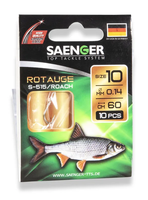 Flitsaanbieding SAENGER Roach előkötött horog 18 / 60cm / 10db