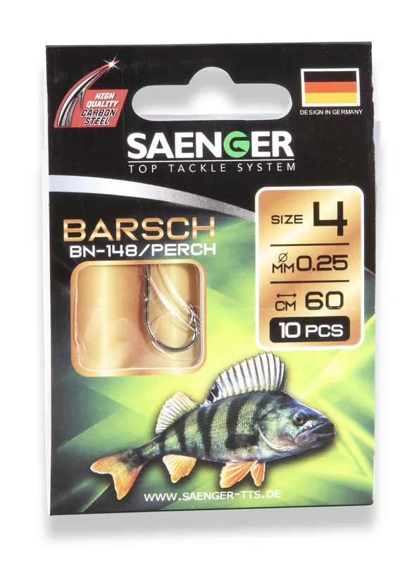 SAENGER Perch előkötött horog 4 / 60cm / 10db Fabrieksprijs