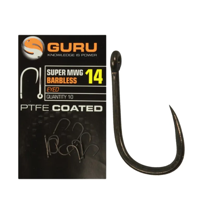 Dagaanbieding GURU Super MWG Hook Size 16 Barbless/Eyed