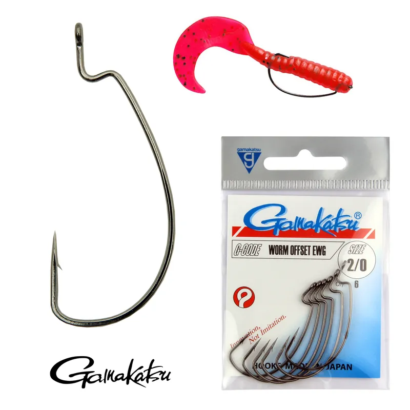 Gamakatsu Worm Offset 2/0 5/cs. Finale Uitverkoop