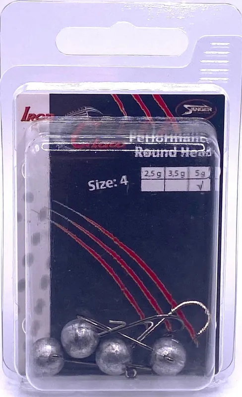 IRON CLAW Performance Round Head horog méret 4 / 5g / 4db jigfej Direct Beschikbaar