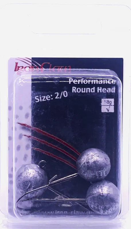 IRON CLAW Performance Round jig fej 2/0 / 18g / 3db Flitsaanbieding