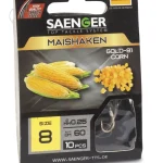 Bestseller SAENGER Cornhook Gold előkötött horog 4 / 60cm / 10db