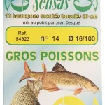 Weekendaanbieding Sensas Előkötött horog Big Fish Strong Wire 60cm 12/0,16 10db