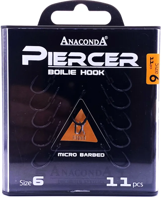Hete Deal ANACONDA Piercer Boilie Hook mikroszakállas/ méret 6 / 11db
