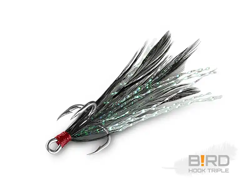 Delphin B!RD Hook TRIPLE / 3db (fekete tollak 4) Laatste Kans