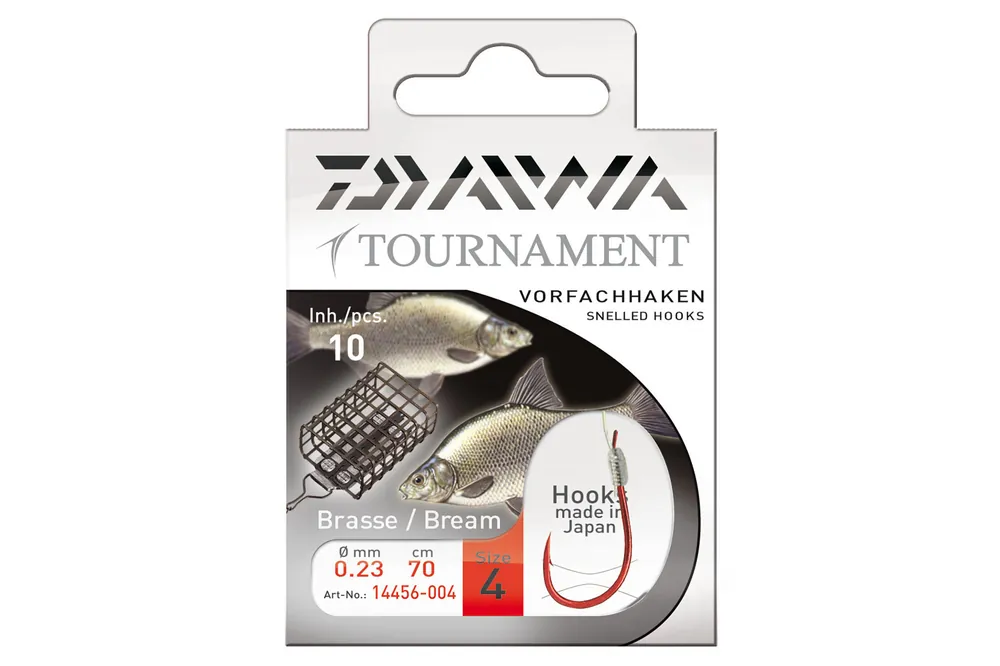 Daiwa Tournament keszegező horog (red, 70cm, 4, 0.23mm, 10db) Rechtstreeks Van De Fabrikant
