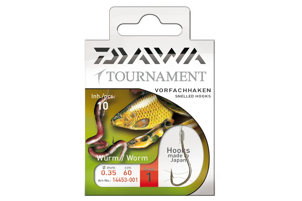 Gereduceerde Prijs Daiwa Tournament horog gilisztához (bronzed, 60cm, 8, 0.25mm, 10db)