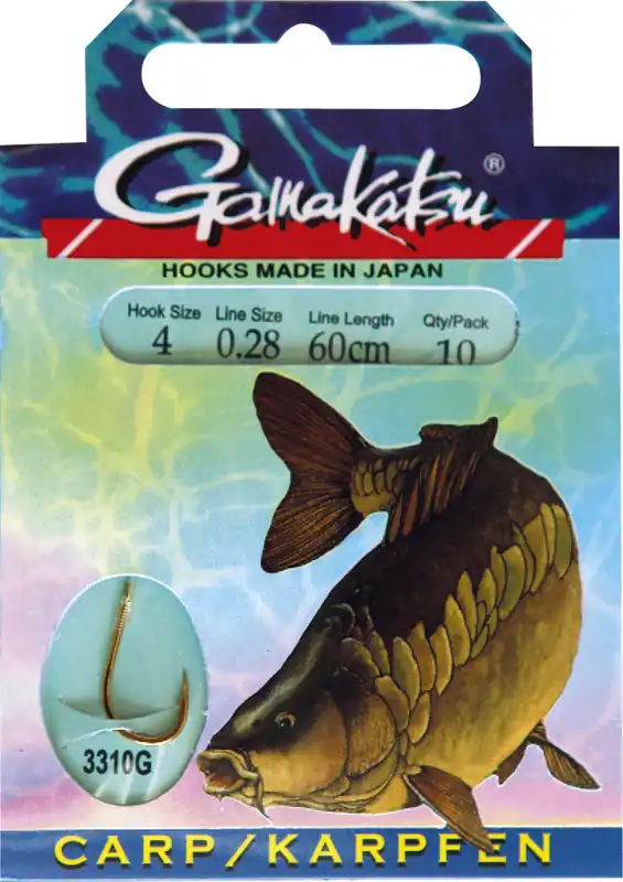 Gamakatsu Carp előkötött 10/cs. 6 ( BKG-3310G/006) Uitverkoop
