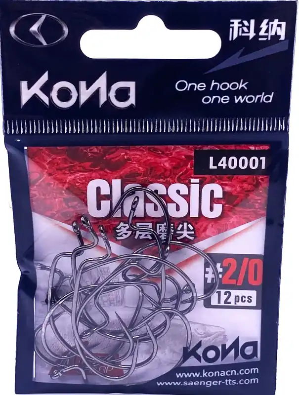 Dagaanbieding IRON CLAW Kona L40001 BN 2/0 Classic Worm / offset horog / 12db