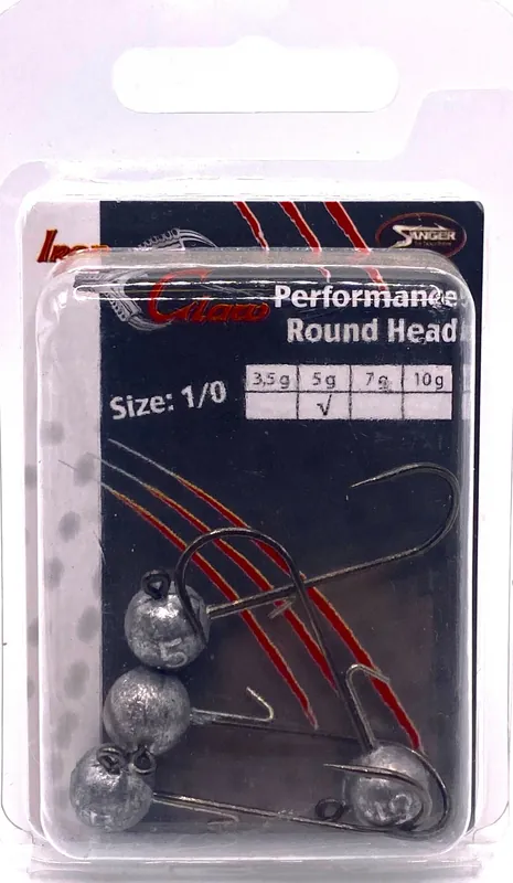 IRON CLAW Performance Round Head horog méret 1/0 / 5g / 4db jigfej Merkproduct