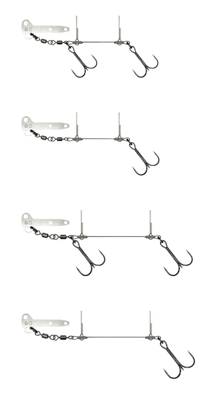 Savage Gear PRO PEG BLADE RIG L 2X2 10CM23KG0.78MM2P gumihal szerelvény Laatste Versie