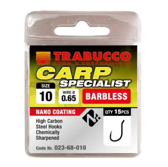 Trabucco Carp Specialist szakáll nélküli horog 16 15 db Gratis Retour