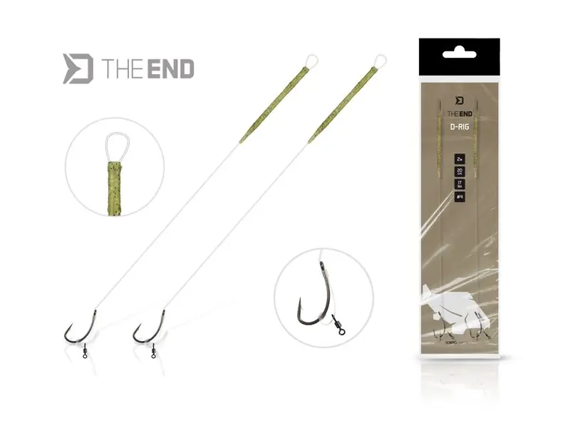 Delphin THE END D-Rig kötött horog / 2db (20 cm / 17lbs / 4) Laatste Versie