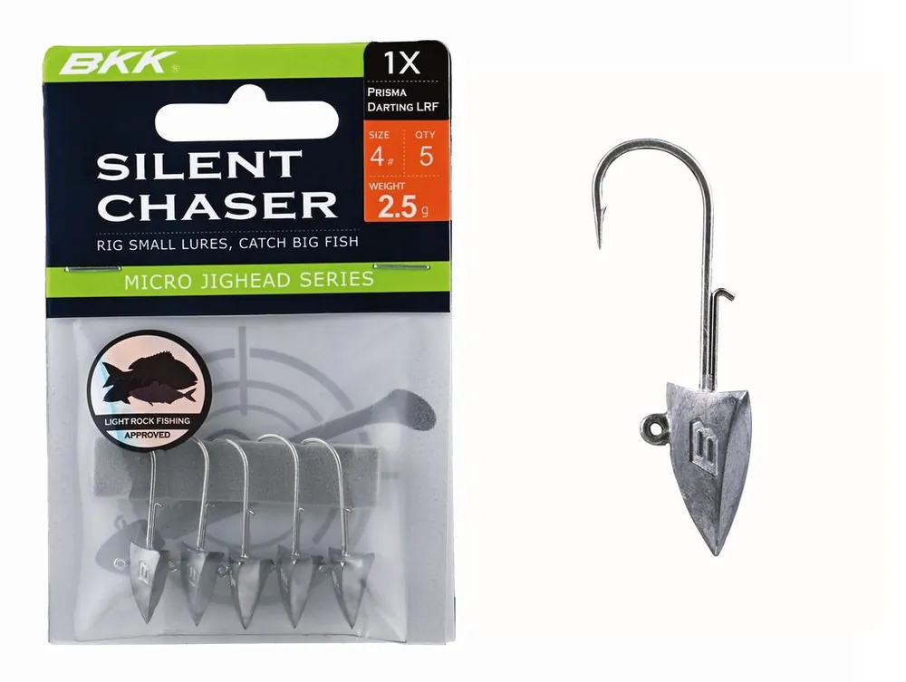 Direct Beschikbaar BKK Silent Chaser Microjig - Prisma Darting LRF 6 , 1.4g, 5db/csomag