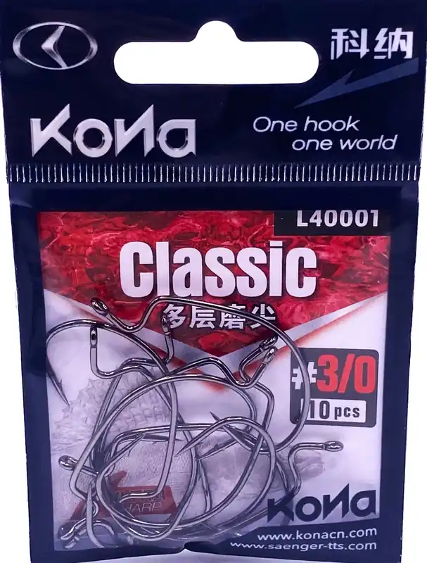 Exclusieve Aanbieding IRON CLAW Kona L40001 BN Classic Worm / offset horog / méret 3/0 / 10db