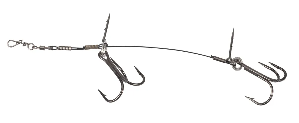 Veilige Betaling IRON CLAW Rig System Stinger Double / ragadozóhalas horogrendszer / horog 2 / 9cm
