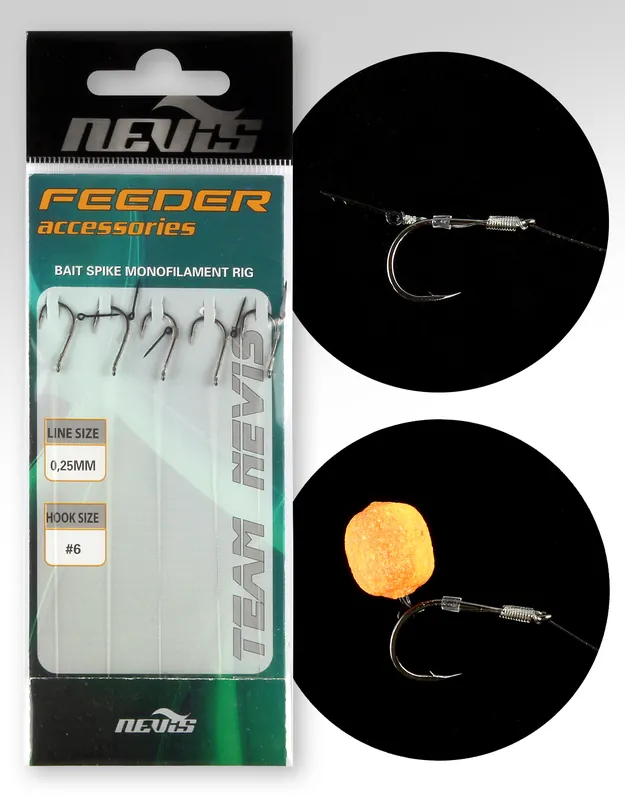 Must-Have Nevis Feeder monofil előke 6, tüskével 5db/cs