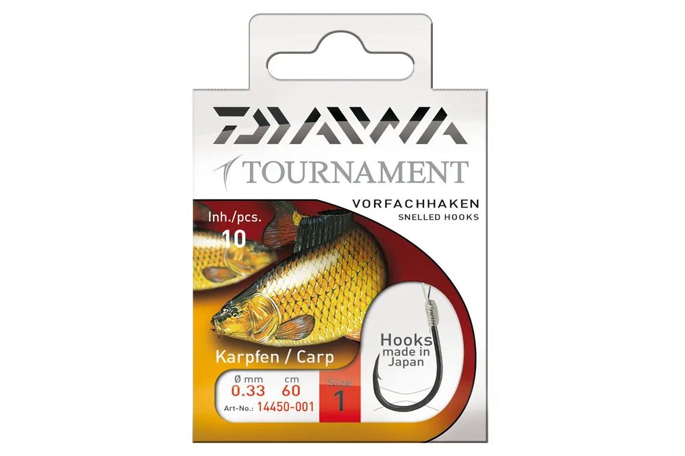 Beperkte Voorraad Daiwa Tournament pontyozó horog (black, 60cm, 8, 0.23mm, 10db)