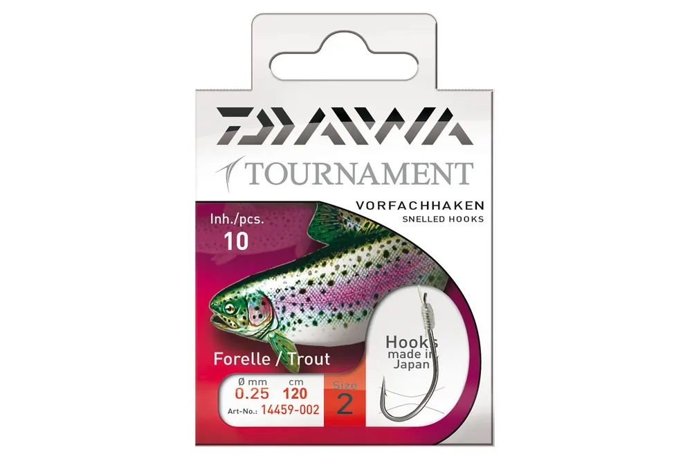 Daiwa Tournament pisztrángozó horog (silver, 120cm, 10, 0.18mm, 10db) Veilige Betaling