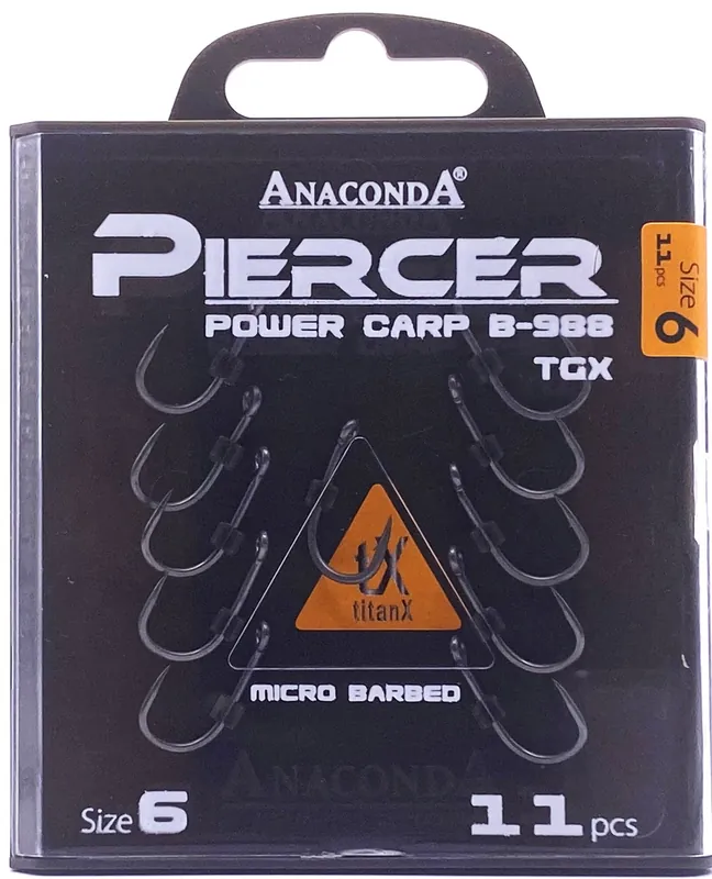 Superprijs ANACONDA Piercer Power Carp B-988 TGX mikroszakállas / méret 6 / 11db